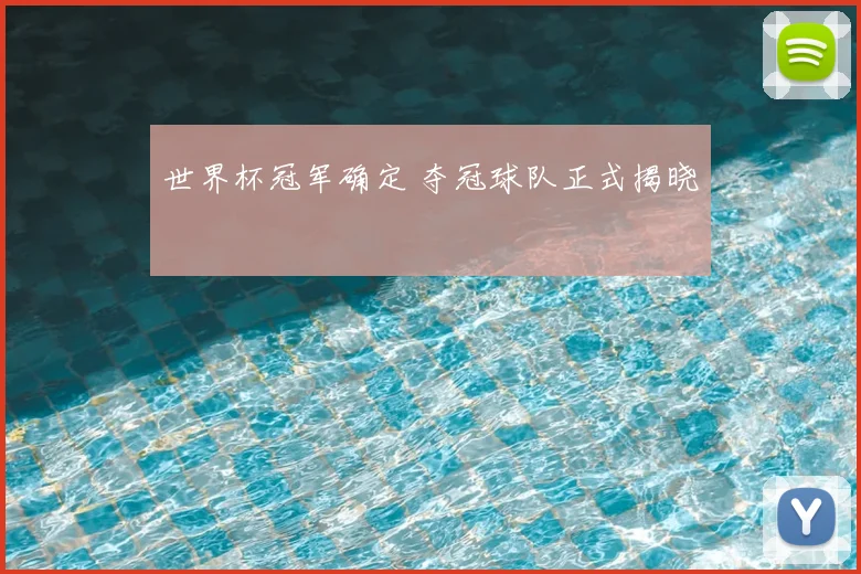 世界杯冠军确定 夺冠球队正式揭晓